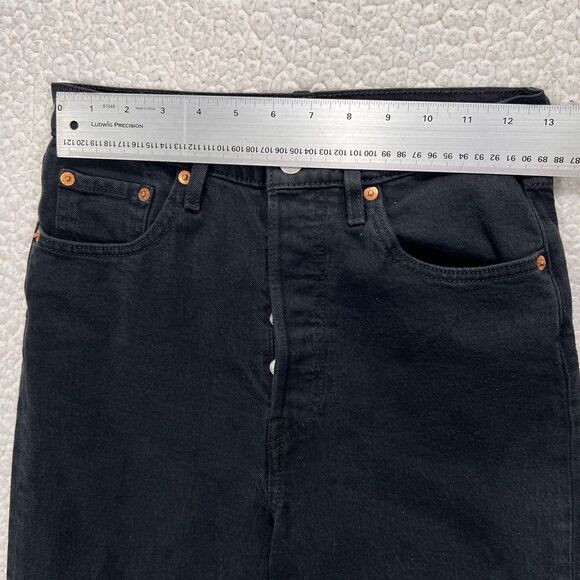 Levi’s Premium Ribcage Straight Ankle Jeans Women’s 27 (25x27) Black Streetwear - Picture 9 of 13